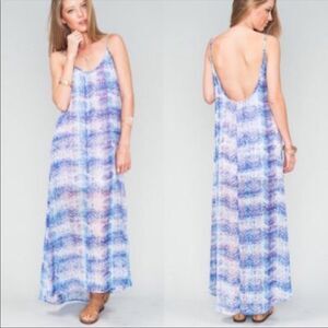 SHOW ME YOUR MUMU | Turlington Scoop Back Maxi Dress Purple & Blue Women’s XS